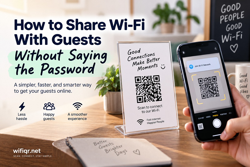 How to Share Wi-Fi With Guests Without Saying the Password - WifiQR.net